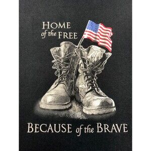 Bradford Exchange Hoodie Mens M Home of the Free Distressed Embroidered Pullover